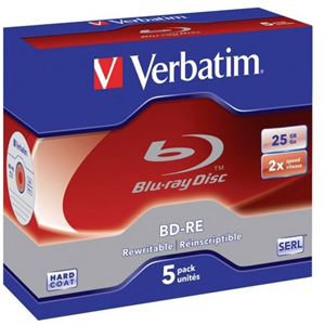 Verbatim BD-RE 25GB 2x 5 Pack with Jewel Cases