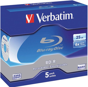 Verbatim BD-R 25GB 6X 5 Pack in Jewel Cases