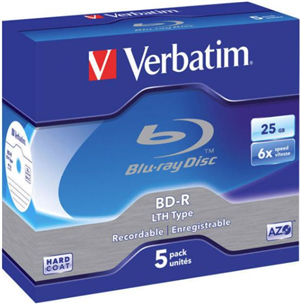 Verbatim BD-R LTH Type 25GB 6X 5 Pack in Jewel Cases