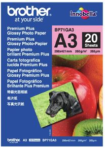 Brother BP71GA3 A3 Premium Glossy Photo Paper 260GSM 20 Sheets