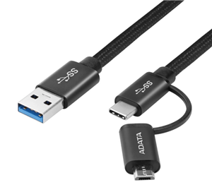 ADATA 2-in-1 USB A to Type-C/Micro Sync and Charge Cable