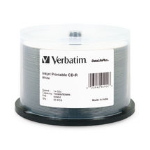 Verbatim CD-R 700MB 50Pk White Inkjet 52x Azo