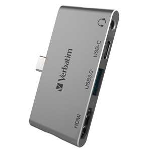 Verbatim Type C HUB HDMI USB3.0 Type C 3.5 AUX Grey