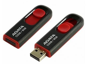 ADATA C008 Retractable USB 2.0 64GB Black/RedFlash Drive